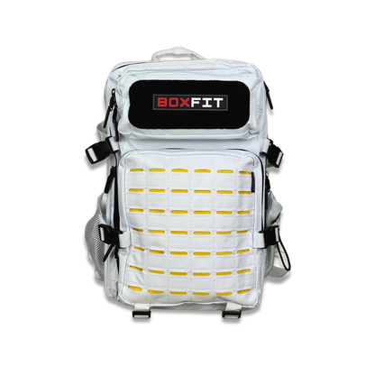 45L BOXFIT 'V3' BACKPACK WHITE in YELLOW ACCENTS