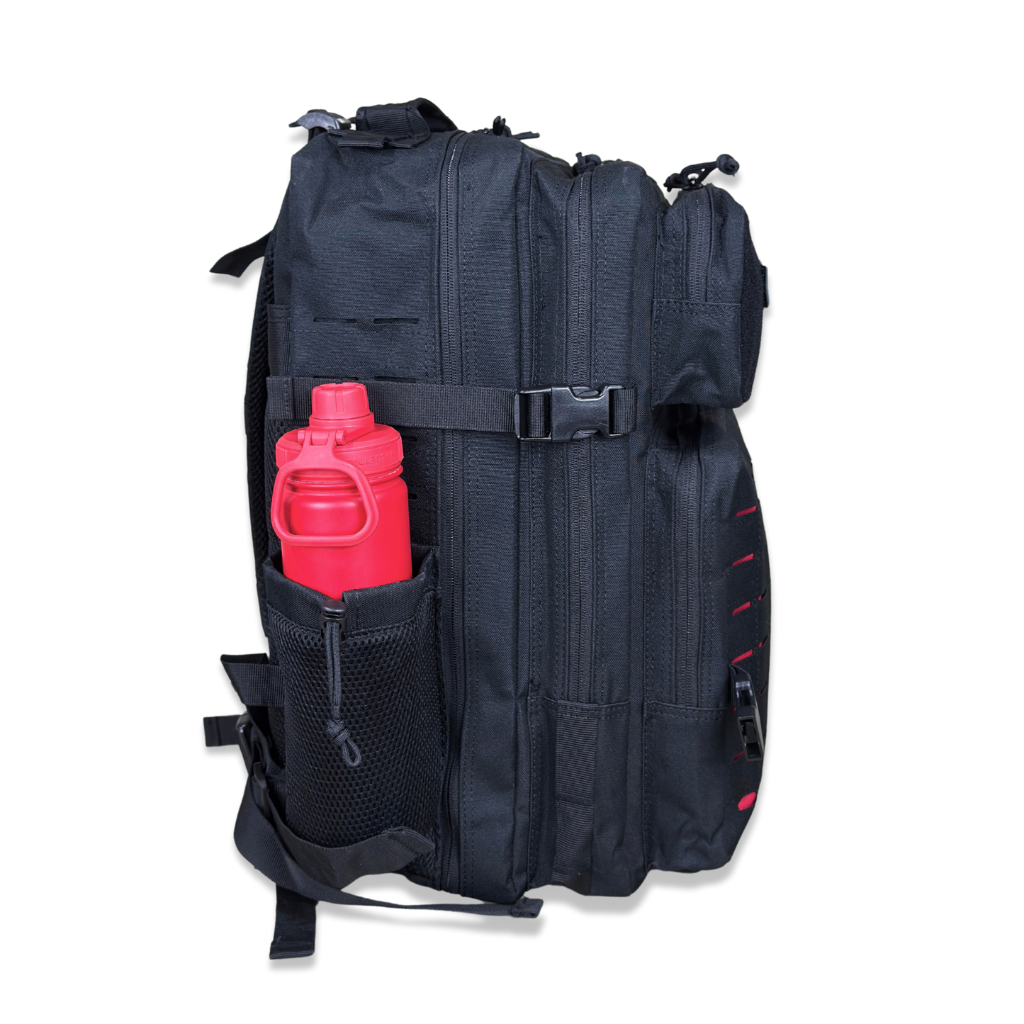 45L BOXFIT 'V3' BACKPACK BLACK in RED ACCENTS