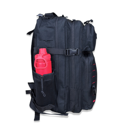 45L BOXFIT 'V3' BACKPACK BLACK in RED ACCENTS