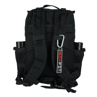45L BOXFIT 'V3' BACKPACK in BLACK in white accents