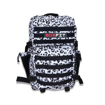 45L BOXFIT 'V1.5' BACKPACK in OFF-WHITE LEOPARD PRINT