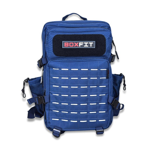45L BOXFIT 'V3' BACKPACK NAVY BLUE in WHITE ACCENTS