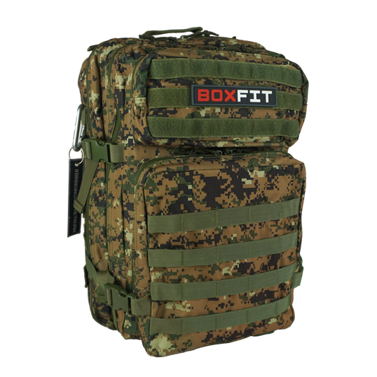 45L BOXFIT 'V1' BACKPACK in DIGITAL WOODLAND CAMO