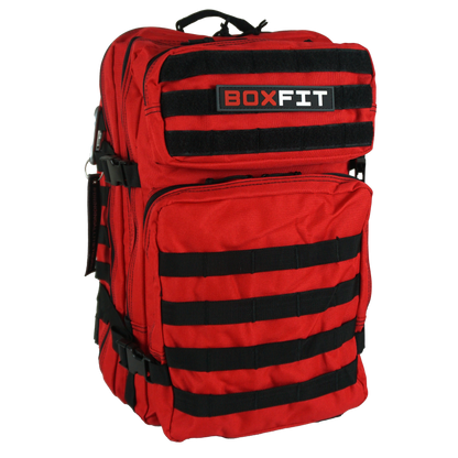 45L BOXFIT 'V1' BACKPACK in ACCENTED RED