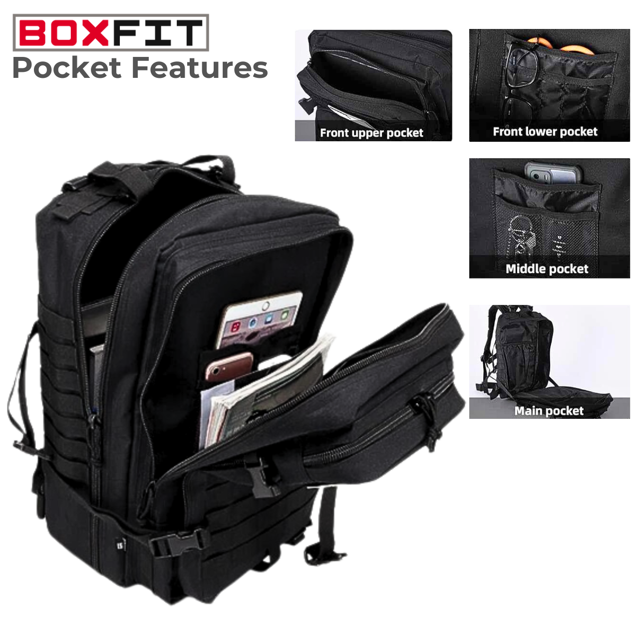 45L BOXFIT 'V1' BACKPACK in BLACK