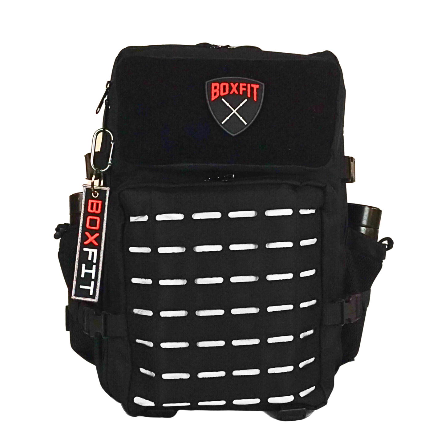 45L BOXFIT 'V3' BACKPACK in BLACK in white accents